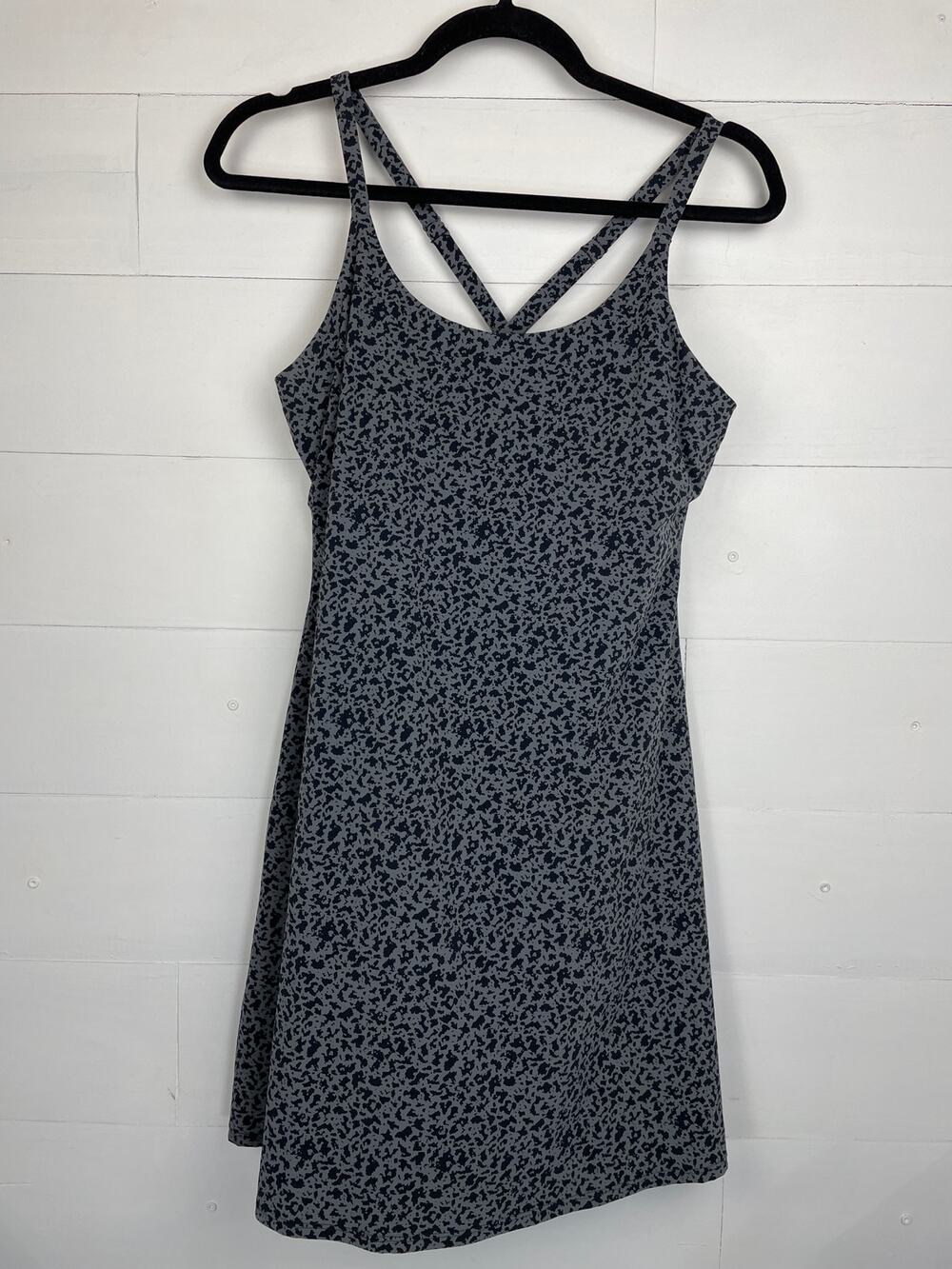 Rhoback Demi Active Dress The Leopard Camo Gray Black Size M Built-in Shorts